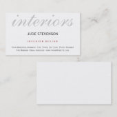 プレーンモダンホワイトインテリアデザイナーハウスホーム 名刺 (正面/裏面)