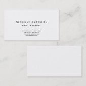 プレーンモダンホワイトシンプルプロフェッショナルミニマリスト 名刺 (正面/裏面)