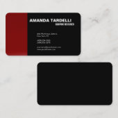 プレーンモダンミニマエレガントリストのレッドブラック 名刺 (正面/裏面)