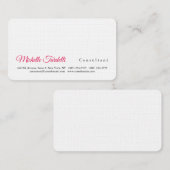 プレーンモダンミニマエレガントリストピンクレッド白 名刺 (正面/裏面)