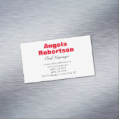 プレーンモダンミニマシンプルリストの赤い白 マグネット名刺 (インサイチュ)