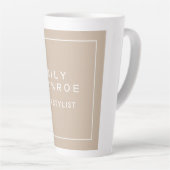 プレーンモダンミニマリストあなたの名前パステルカラー カフェラテマグ (右アングル)