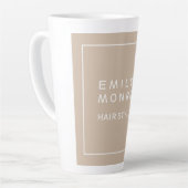 プレーンモダンミニマリストあなたの名前パステルカラー カフェラテマグ (左アングル)