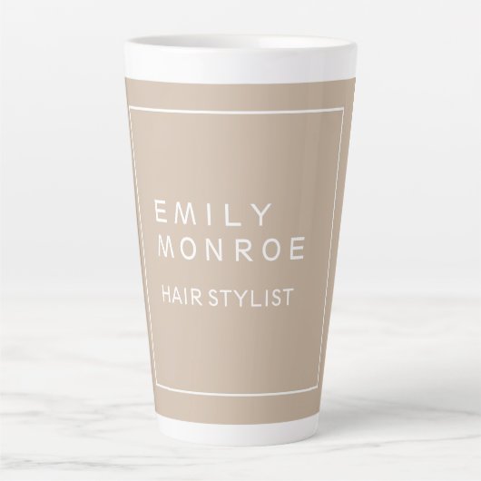 プレーンモダンミニマリストあなたの名前パステルカラー カフェラテマグ (正面)