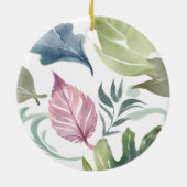 プレーンモダンミニマリスト名フローラ セラミックオーナメント (裏面)