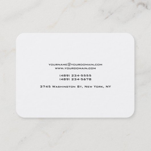 プレーンモダンミニマリスト特別白黒レッド 名刺 (裏面)