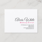 プレーンモダンミニマルシンプル主義のホワイトメイクアップアーティスト 名刺 (正面)
