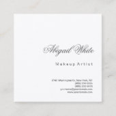 プレーンモダンミニマルシンプル主義メイクアップアーティスト スクエア名刺 (正面)