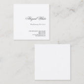 プレーンモダンミニマルシンプル主義メイクアップアーティスト スクエア名刺 (正面/裏面)