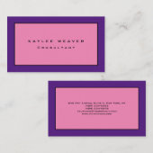 プレーンモダンミニマルプロフェッショナルピンクパープル 名刺 (正面/裏面)