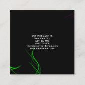 プレーンモダンミニマルプロフェッショナルブラックグリーン スクエア名刺 (裏面)