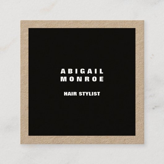 プレーンモダンミニマルプロフェッショナルブラック スクエア名刺 (正面)