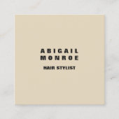 プレーンモダンミニマルプロフェッショナルベージュ スクエア名刺 (正面)