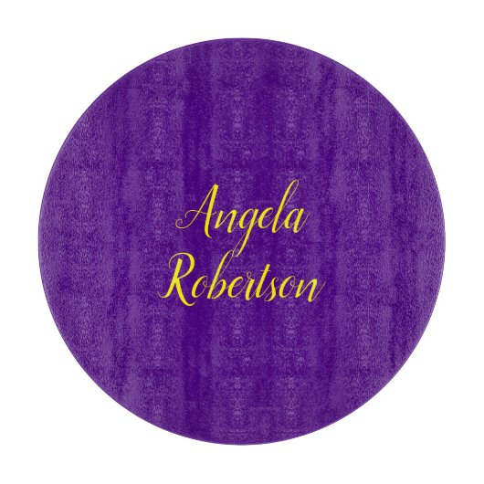 プレーンモダンミニマル名インディゴブルー黄 カッティングボード (正面)