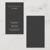 プレーンモダン垂直オレンジグレーユニークデザイン 名刺 (正面/裏面)