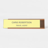 プレーンモダン旅行代理店ミニマリストクリームカラー デスクネームプレート (正面)