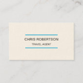 プレーンモダン旅行代理店ミニマリストクリームカラー 名刺 (正面)