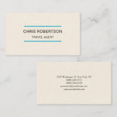プレーンモダン旅行代理店ミニマリストクリームカラー 名刺 (正面/裏面)