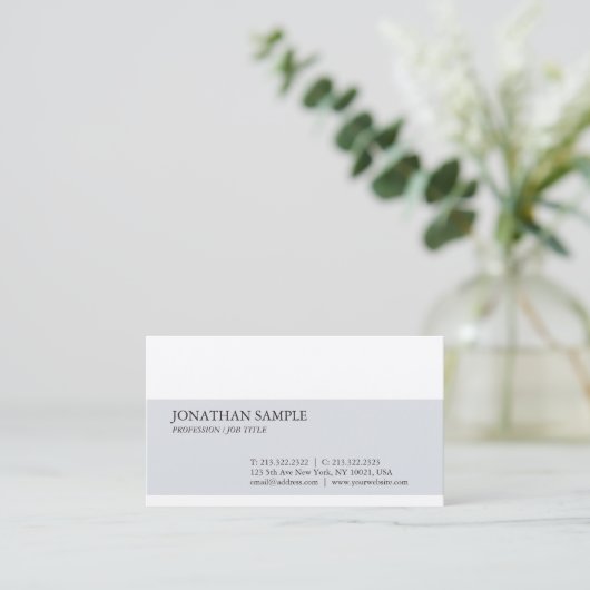 プレーンモダン洗練されたシンプルデザイントレンディー 名刺 (スタンド正面)