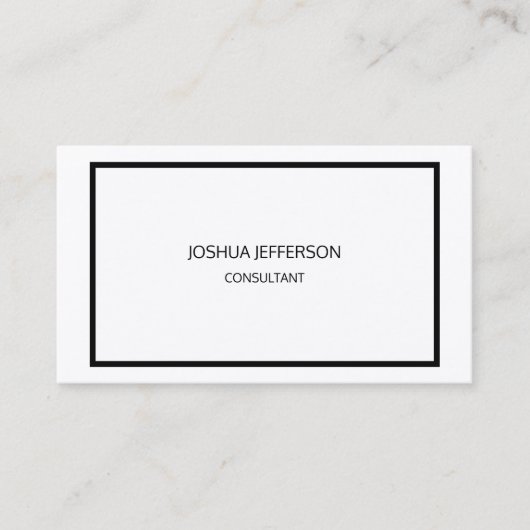 プレーンモダン白黒魅力的な両面 名刺 (正面)