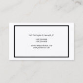 プレーンモダン白黒魅力的な両面 名刺 (裏面)