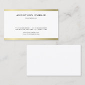 プレーンモダン金ゴールドルックミニマルトレンディーラグジュアリー 名刺 (正面/裏面)