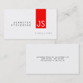 プレーンモノグラム赤ストライプシックきれいな名刺 名刺 (正面/裏面)