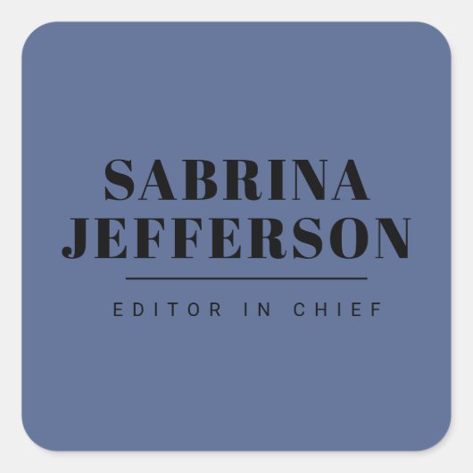 プレーンユニークエレガントシンプルブルーブラック スクエアシール (正面)