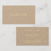 プレーンユニークカッコいいプロフェッショナルの魅力的なスクリプト 名刺 (正面/裏面)