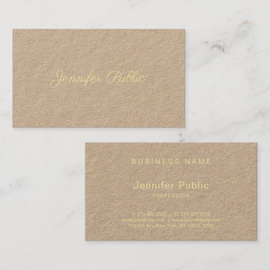 プレーンユニークカッコいいプロフェッショナルの魅力的なスクリプト 名刺 (正面/裏面)