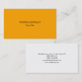 プレーンユニークモダンミニマリストのオレンジ色の白 名刺 (正面/裏面)