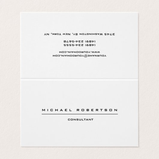 プレーンユニーク特殊白黒 名刺 (外部フラット)