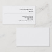 プレーン伝統的ホワイトミニマルシンプルリスト 名刺 (正面/裏面)