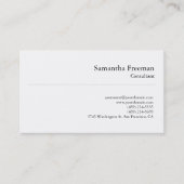 プレーン伝統的ホワイトミニマルシンプルリスト 名刺 (正面)