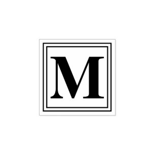 プレーン基本モノグラムイニシャル ラバースタンプ