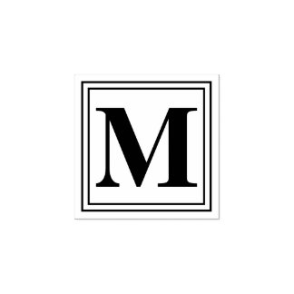 プレーン基本モノグラムイニシャル ラバースタンプ