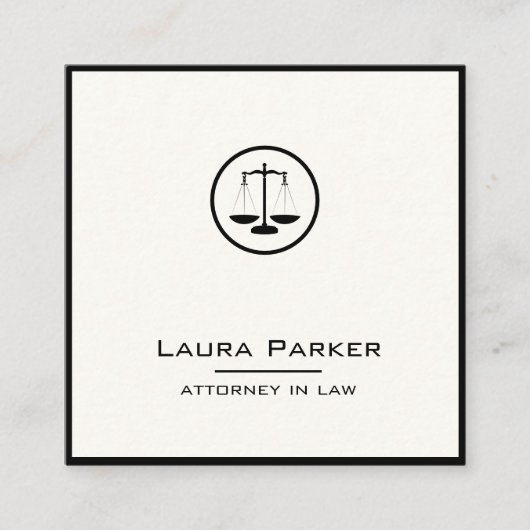 プレーン弁護士法の職業クラシック規模のシンプル スクエア名刺 (正面)