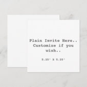 プレーン招待状です。 招待状 (正面/裏面)