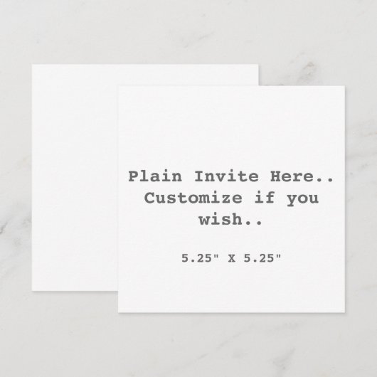 プレーン招待状です。 招待状 (正面/裏面)