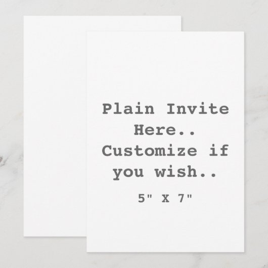 プレーン招待 招待状 (正面/裏面)