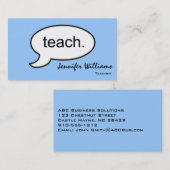 プレーン教え先生のモダン名刺 名刺 (正面/裏面)