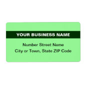 プレーン文字とハイライト淡い緑の出荷 ラベル (正面)