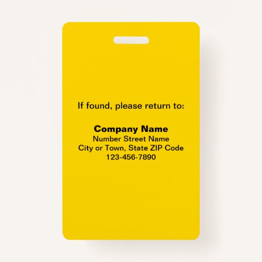 プレーン文字と従業員の写真イエローバッジ バッジ (裏面)