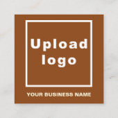 プレーン文字デザインのフロントサイドオブブラウン スクエア名刺 (裏面)