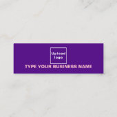 プレーン文字デザインの前面の紫 スキニー名刺 (裏面)