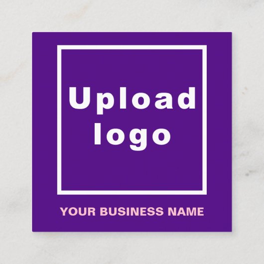 プレーン文字デザインの前面の紫 スクエア名刺 (裏面)