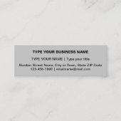 プレーン文字デザインオンフロントサイドオブグレー スキニー名刺 (正面)