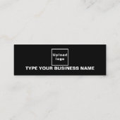 プレーン文字デザインオンフロントサイドオブブラック スキニー名刺 (裏面)