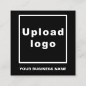 プレーン文字デザインオンフロントサイドオブブラック スクエア名刺 (裏面)