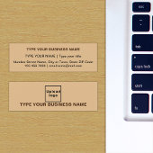 プレーン文字デザインライトブラウンの前面 スキニー名刺